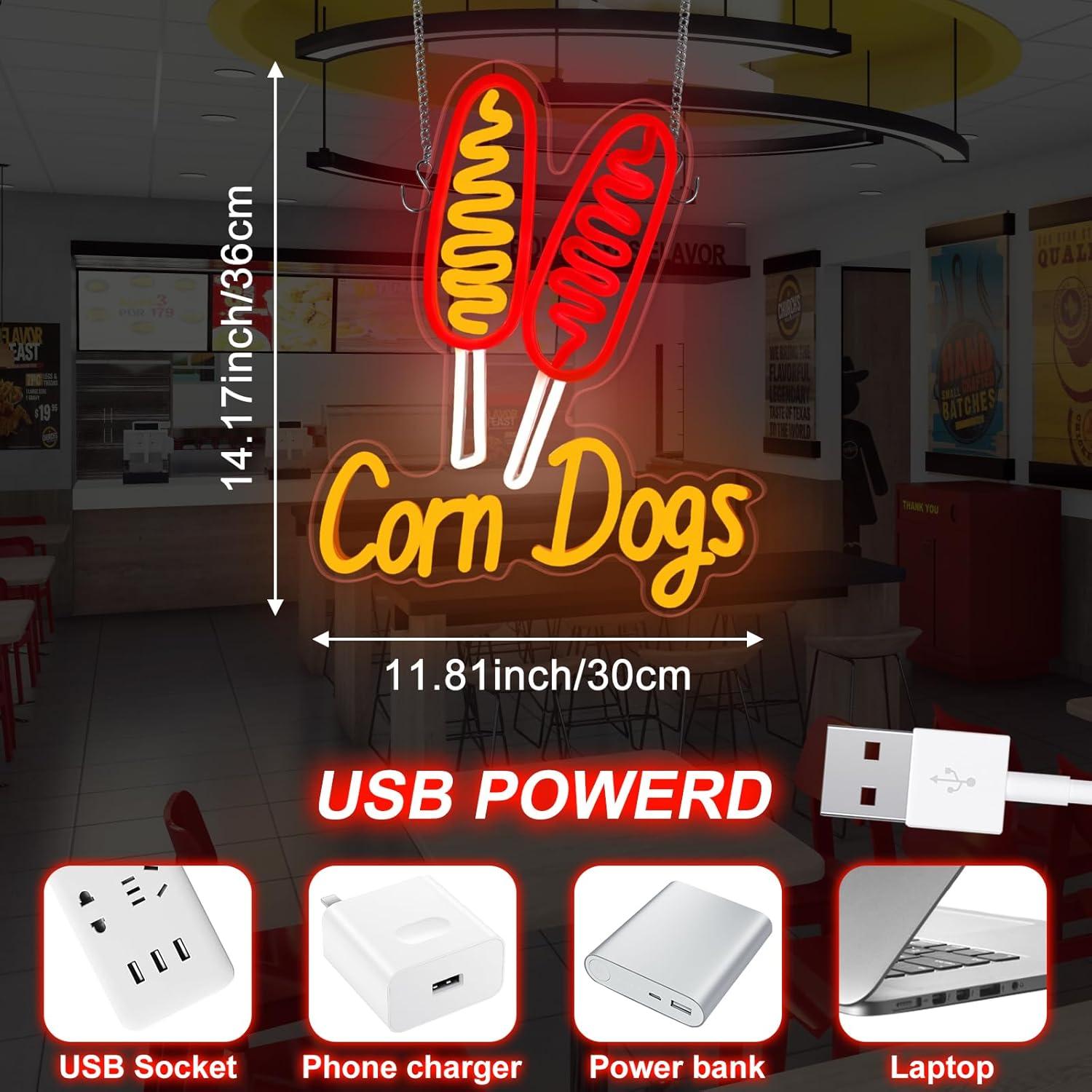 Corn Dog Neon Sign Snack USB D - مراجعة Wedding Led وسعره
