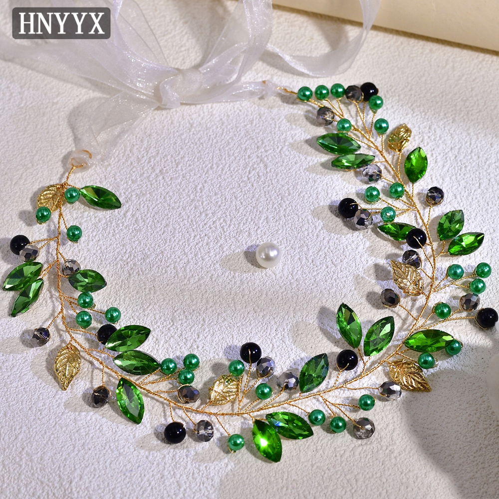 HNYYX Green Bling Rhinestone B - مراجعة Bridal Sash Ribbon وسعره