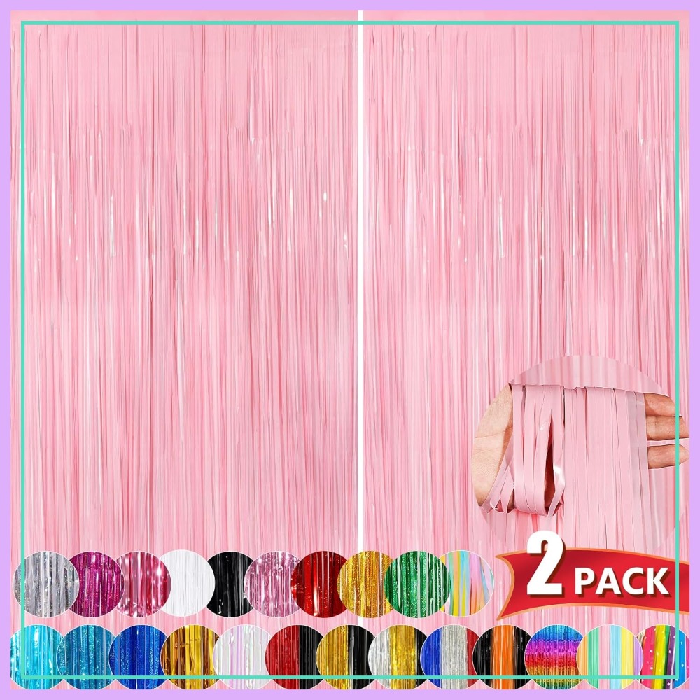 Metallic Tinsel Foil Fringe Cu - مراجعة Wedding Backdrop Curtain وسعره