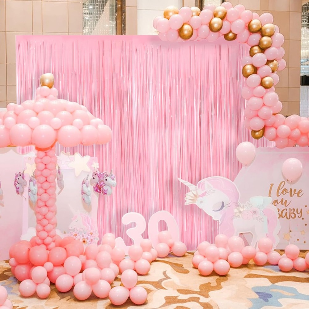 Metallic Tinsel Foil Fringe Cu - مراجعة Wedding Backdrop Curtain وسعره