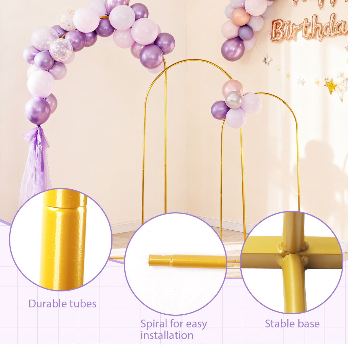 3Pack Golden Metal Arch Kits,  - مراجعة Confetti Balloon Set وسعره
